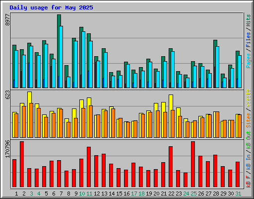Daily usage for May 2025