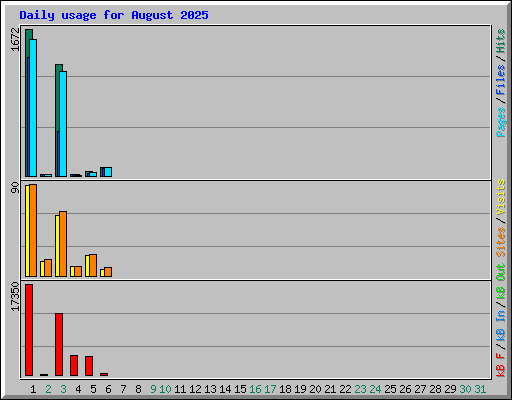 Daily usage for August 2025