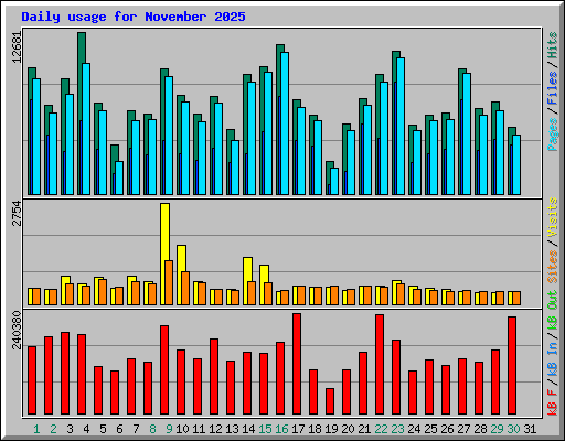 Daily usage for November 2025