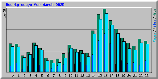 Hourly usage for March 2025