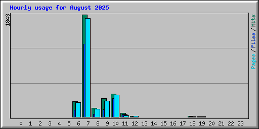 Hourly usage for August 2025