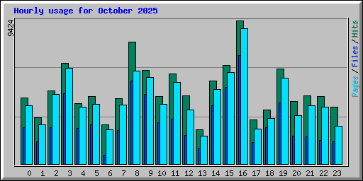 Hourly usage for October 2025